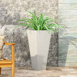 Christopher Knight Home® - Noble House - Ella Outdoor Modern Medium Cast Stone Planter, White