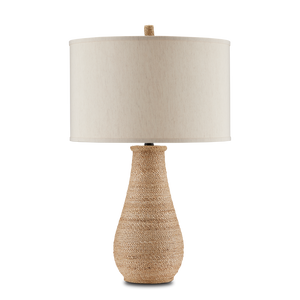 Joppa Table Lamp - Artisan Crafted Rope Design with Natural Linen Shade for Contemporary Spaces