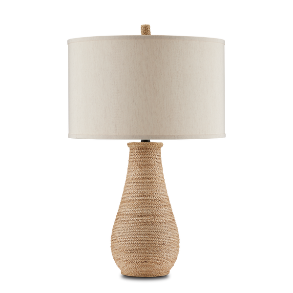 Joppa Table Lamp - Artisan Crafted Rope Design with Natural Linen Shade for Contemporary Spaces