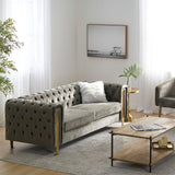 Christopher Knight Home® - Noble House - Keyser Modern Glam Tufted Velvet 3 Seater Sofa