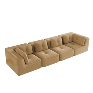 English Elm Modern Corduroy Tufted Modular Sectional with Deep Seating and Anti-slip Base Camel W714S01786