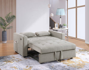 English Elm Laurelle Corduroy Sleeper Loveseat with Usb Charging Tufted Compact Sofa Bed B2749P413231