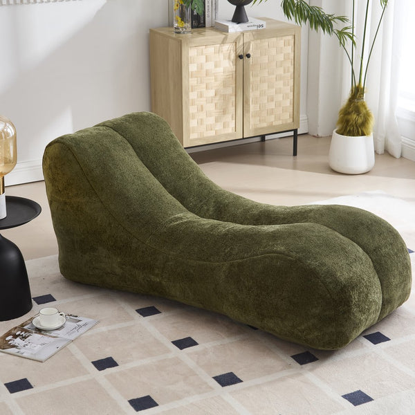 English Elm Creative Bean Bag Sofa Chair with Plush Superfiber Cover and Soft Foam Filling for Luxe Comfort Olive Green W1996P266262
