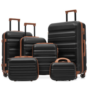 English Elm 6-piece Abs Hardshell Suitcase Set Spinner Wheels Nested Storage Travel Ready N730P262652B