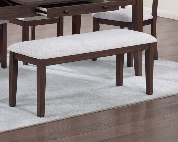 English Elm Modern Classic Cushion Padded Seat Walnut 46" Dining Bench with Tapered Legs, Cozy Upholstered Seating B011P370881