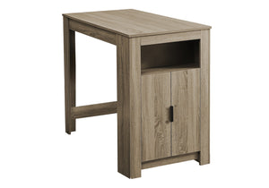 English Elm Dining 48" Counter Height Rectangular Table with Side Storage Cabinet and Open Shelf, Modern Design taupe 51 L x 27 W x 5 H B2710P286996