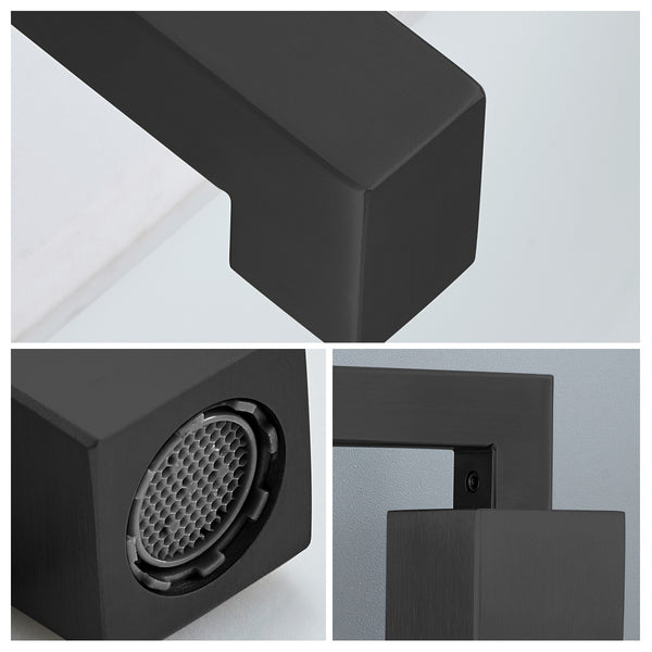 English Elm Matte Black Widespread Bathroom Faucet - Elegant Waterfall Design, 2-Handle, Durable & Modern Style T3177P277508