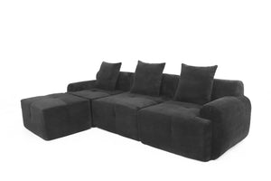 English Elm Sectional Cloud Sofa with Fuzzy Foam Cushions Deep Sink Comfort for Living Rooms W5385P446001