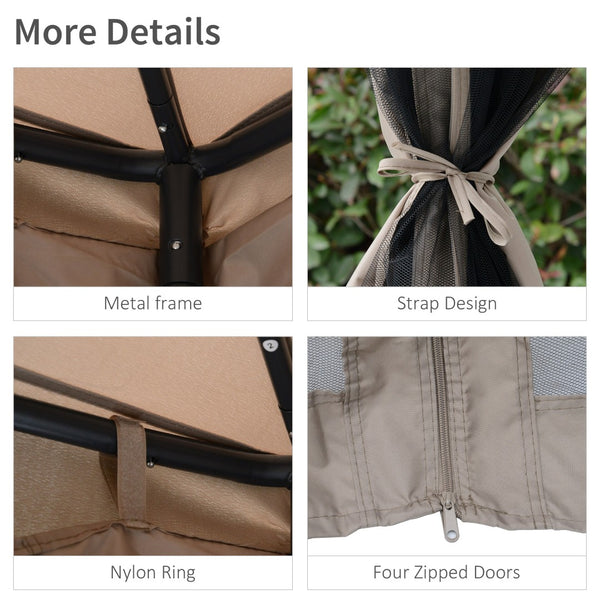 English Elm Outsunny 9.6' X 9.6' Vented Patio Gazebo With Mesh Netting, Durable Steel Frame For Outdoor Relaxation W2225P174196-GIGA