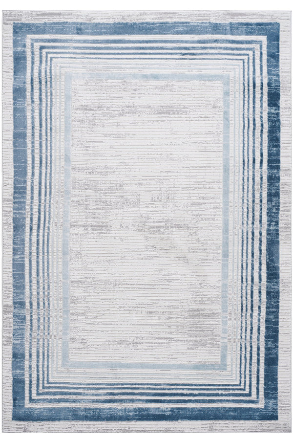 English Elm Loom Stylish Blue/Ivory Area Rug - Non-Shedding, Stain Resistant, Perfect For Living Room & Home Office B335P289458