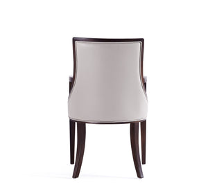 English Elm Grand Wood Upholstered Armchair In Light Gray - Stylish Comfort With Durable Faux Leather And Velvet B365P397819