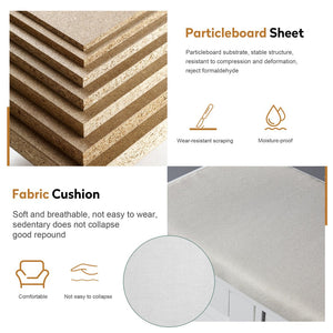 English Elm Multi Functional Shoe Storage Cabinet with Bench and Cushion, 7+3 Adjustable Panels, Ventilated Design for Entryway Ancient White 51.97 L x 17.32 W x 10.24 H W2948P245229