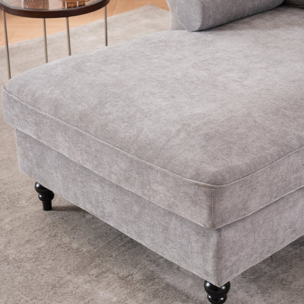 English Elm [new] Chenille Upholstered Chaise Lounge Sleeper Chair with Pocketed Spring Cushions W2363S00086