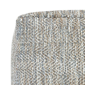 English Elm Nate Handwoven Cotton Square Pouf Artisan Footrest for Bohemian Living Rooms Gray B136P427595