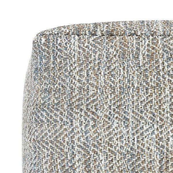 English Elm Nate Handwoven Cotton Square Pouf Artisan Footrest for Bohemian Living Rooms Gray B136P427595