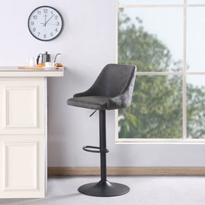 OSP Home Furnishings Sylmar Height Adjustable Stool Charcoal