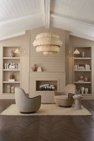 Currey & Company Antibes Grande White Chandelier - Stunning Bleached Rattan Design With 18 Lights For Bright Elegance Natural Rattan ,Wrought Iron 9000-1315-currey-company