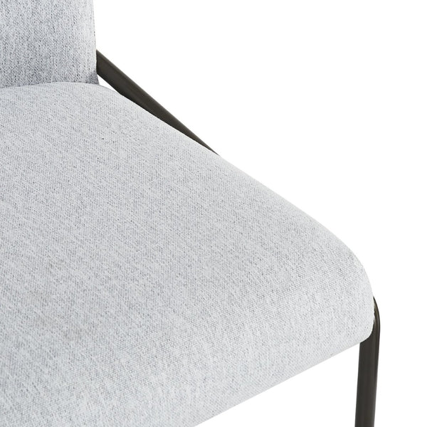 English Elm Modern Curved High Back Dining Chairs with Bronze Iron Frame Linen Upholstery Set of 2 N762P288935E
