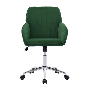 English Elm TY Velvet Ergonomic Office Chair with Memory Foam Cushion, S-Curve Lumbar Support, Green Comfort W2311P277205