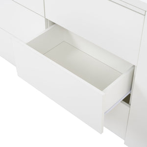 English Elm Six Drawers Multi-Functional White Desk With Removable Top – Versatile Storage For Home & Office W3871P369001-GIGA