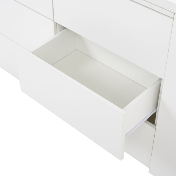 English Elm Six Drawers Multi-Functional White Desk With Removable Top – Versatile Storage For Home & Office W3871P369001-GIGA