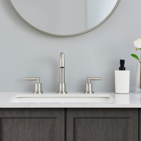 English Elm Bathroom Faucet Brushed Nickel 2 Handle Widespread Sink Faucet With 360° Swivel Spout & Drain T3177P277502