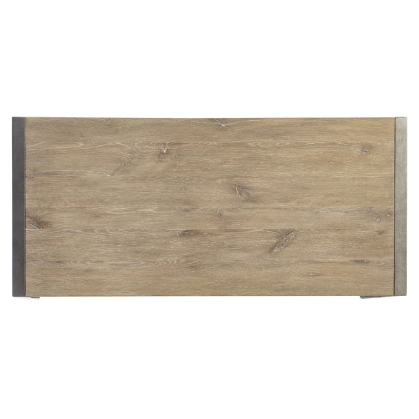 Bernhardt Bernhardt Tribeca Desk With Distressed Aurum Oak Top, Barlow Steel Frame, Center Drawer & Glides D33510