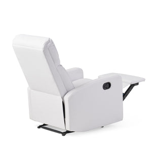 English Elm Christopher Knight Home® - RECLINER Plush PU Upholstered Push-Back Recliner with Contemporary Minimalist Design and Comfort White 57575.00WHI