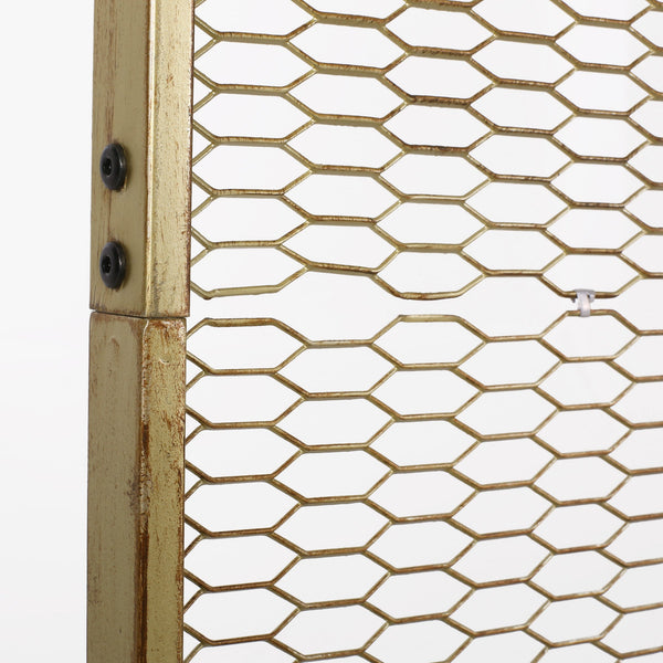 English Elm Christopher Knight Home® - STEEL Gold Brushed Iron Screen Room Divider – Single Panel Mesh, Modern Free-Standing Privacy Accent 67261.00
