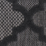 Nourison Easy Care NES01 Machine Made Flat Weave Solid Border Indoor/Outdoor Modern Outdoor Rug Charcoal Black, Charcoal Black 84% Polypropylene,16% Polyester 99446934963