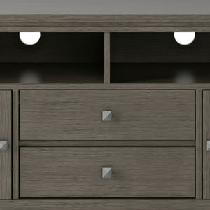 English Elm Cosmopolitan 72" Wide Tv Media Stand - Rustic Farmhouse Grey With Ample Storage & Cable Management B136P158553