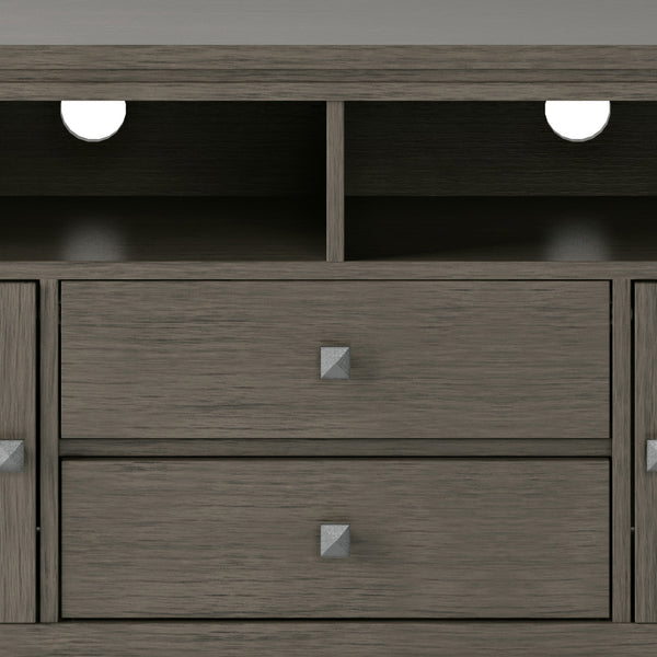 English Elm Cosmopolitan 72" Wide Tv Media Stand - Rustic Farmhouse Grey With Ample Storage & Cable Management B136P158553