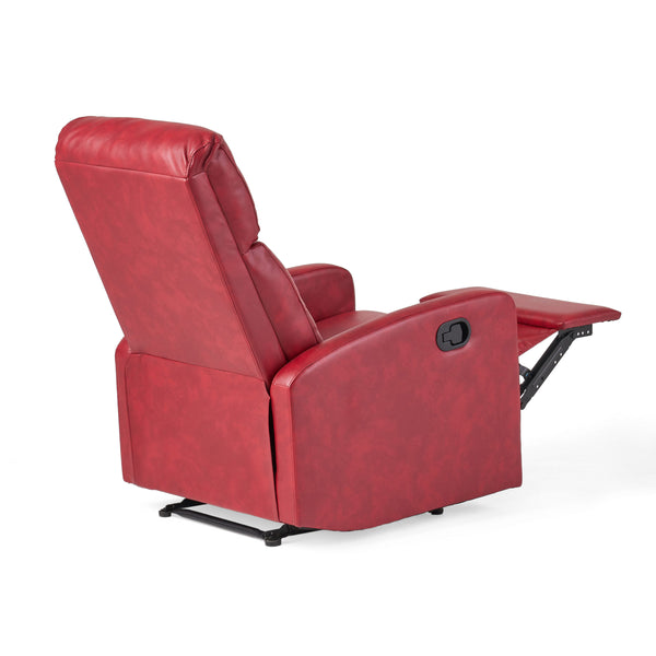 English Elm Christopher Knight Home® - RECLINER Plush PU Upholstered Push-Back Recliner with Contemporary Minimalist Design and Comfort Red 57575.00RED