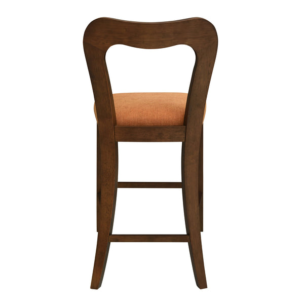 English Elm Christopher Knight Home® - Counter Stool with Curved Ergonomic Back, Solid Rubberwood Frame and Plush Upholstered Seat for Comfort Caramel,Walnut N771P254008W