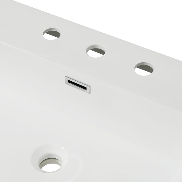 English Elm Christopher Knight Home® - 48" 47.25" Resin Vanity Top Bright White with 3-Hole 8" Faucet Prep, Overflow, Durable Drop-In/Undermount N759P337622K