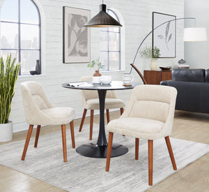 English Elm Chair Set of 2 Mid-century Modern Upholstered Dining Accent with Tapered Wood Legs Light Brown B202P471337