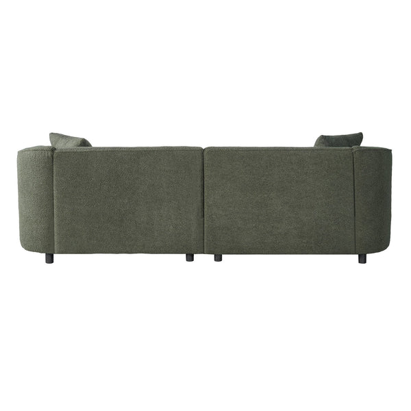 English Elm 87" Curved Boucle Sofa Sculptural Low Profile Design for Modern Living Rooms N767P422840A