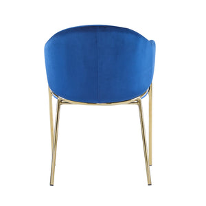 English Elm Christopher Knight Home® - Modern Velvet Upholstered Dining Chair with Plush Velvet Seat and Sleek Metallic Frame for Comfort Gold,Navy Blue 32.25 L x 23.75 W x 21.25 H N776P224512N