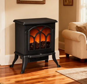 English Elm Cozy Freestanding Electric Stove Vintage Hearth Ambiance with Realistic Flame Effect T3971P412832