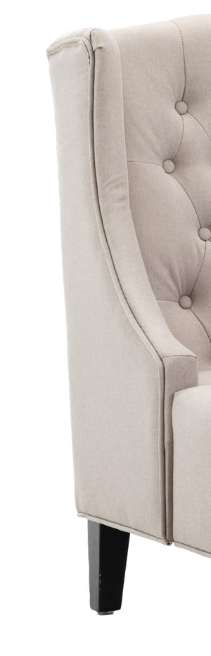 English Elm 1pc Wingback Accent Chair Diamond Tufted Polyester Upholstery Parlor Inspired Seating Beige B011P202558