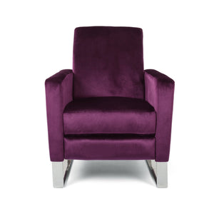 English Elm Christopher Knight Home® - Arvin Plush Push-Back Recliner with Stainless Steel Legs — Modern Fabric Comfort for Living Rooms Purple 65272.00NVLTEGGPL
