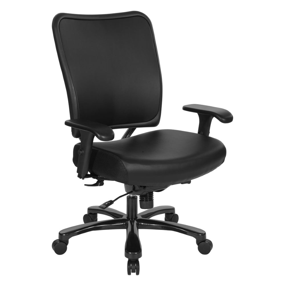 OSP Home Furnishings Big and Tall Ergonomic Office Chair with Lumbar Support Steel Base 400 Lb Capacity 75-A773-R107