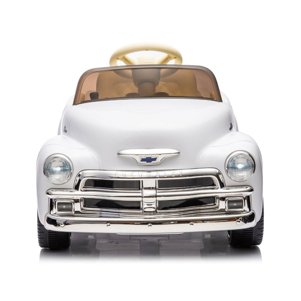 English Elm 12v Chevrolet 3100 Licensed Vintage Pickup Ride on Truck with Led Lights and Parent Remote White W1578P214179