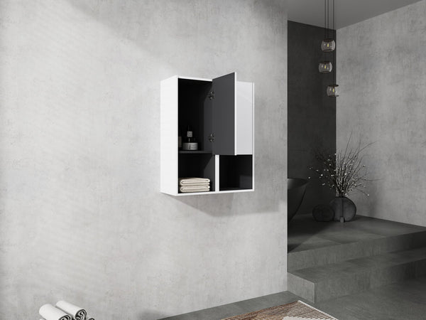 English Elm 12" Bathroom Side Cabinet - Wall-Mounted, Soft-Close Doors, Space-Saving Design For Modern Storage Solutions W999S00280