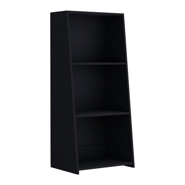 English Elm Bookcase with Six Spacious Shelves and Sturdy Legs for Compact Rooms, Durable Engineered Wood Design Black 49.21 L x 16.54 W x 3.54 H B097P250875
