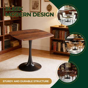 English Elm Halloween Square Pedestal Dining Table Walnut Finish Compact Nook Seating for Two W3766P397283