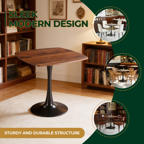 English Elm Halloween Square Pedestal Dining Table Walnut Finish Compact Nook Seating for Two W3766P397283