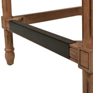 English Elm Jennifer Taylor Home - Triomphe Rattan Wicker High Back Armless Counter Stool — French Country Oak Frame, Upholstered Comfort White B2719P238385