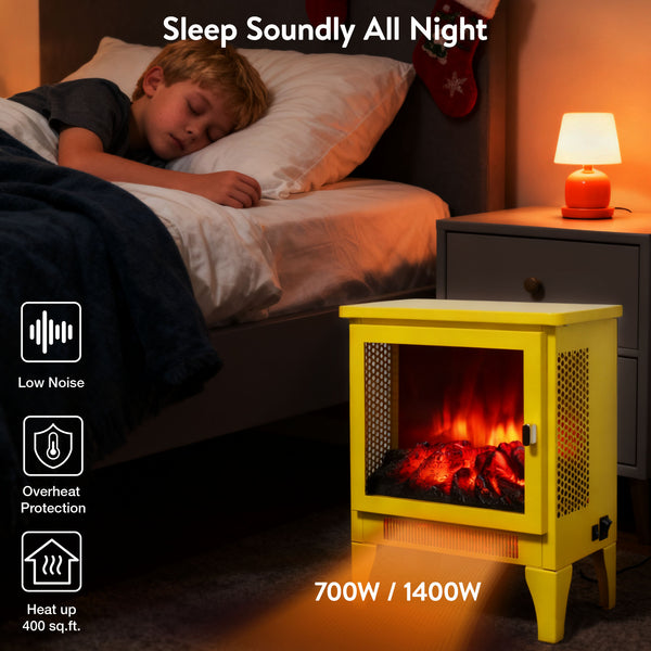 English Elm 18 Inch Electric Stove Heater Cast Iron Style 3d Led Flame Panoramic Mesh View W1769P394301