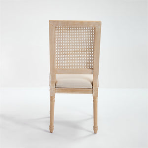 English Elm French Country Dining Chairs Set Of 2, Elegant Upholstered Rattan Back For Dining & Living Spaces W3426P324535